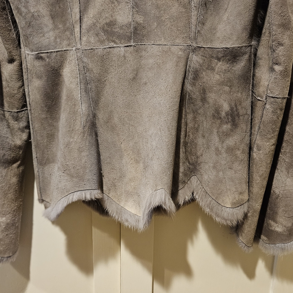 Sale! Was $79 Sheri Bodell Suede Rabbit Fur Jacket - Picture 6 of 13